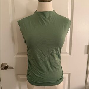 Abercrombie & Fitch Sleeveless Green Mock Neck Top